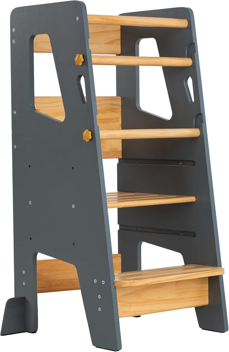 Ocodile Toddler Standing Tower - Adjustable Height Toddler Kitchen Stool Helper - Ideal Kids Kitchen Step Stool for Learning New Skills - Updated Design with Safety Feet - Gray - Image 1